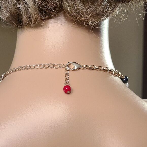 Red, White and Blue Beaded Necklace - Picture 4 of 8